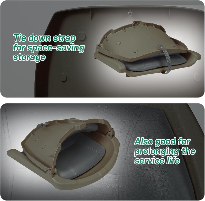 ERGOSEAT كرسي قارب قابل للطي مع وسادة وظهر دعم قارب مارين باسجون - Image 4